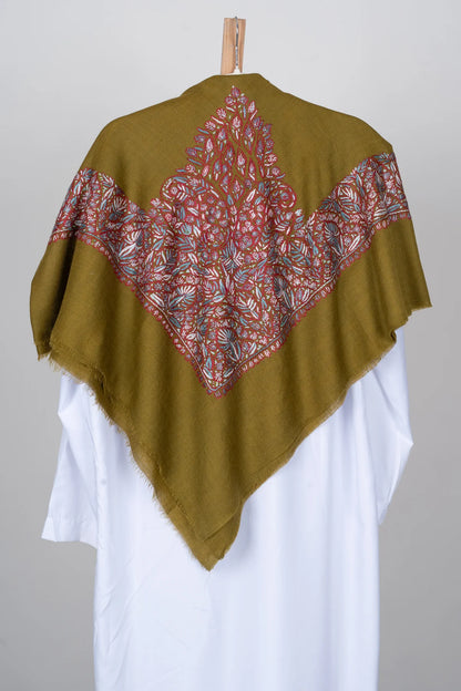 Olive Ember Rumal — Sozni Hand Embroidered