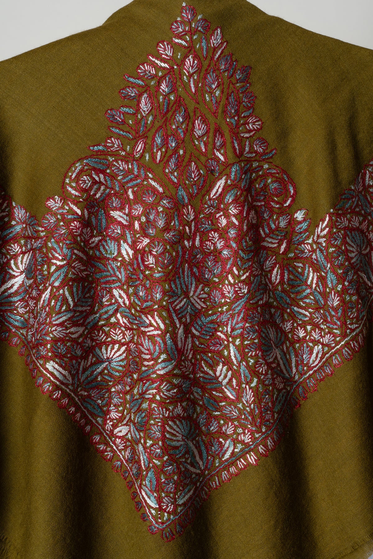 Olive Ember Rumal — Sozni Hand Embroidered
