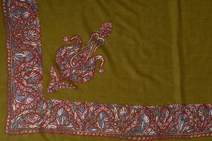 Olive Ember Rumal — Sozni Hand Embroidered