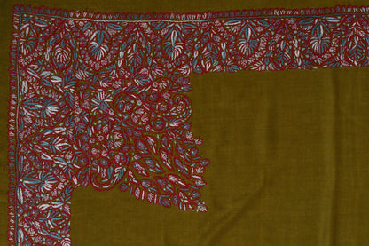Olive Ember Rumal — Sozni Hand Embroidered