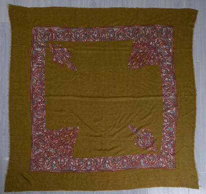 Olive Ember Rumal — Sozni Hand Embroidered