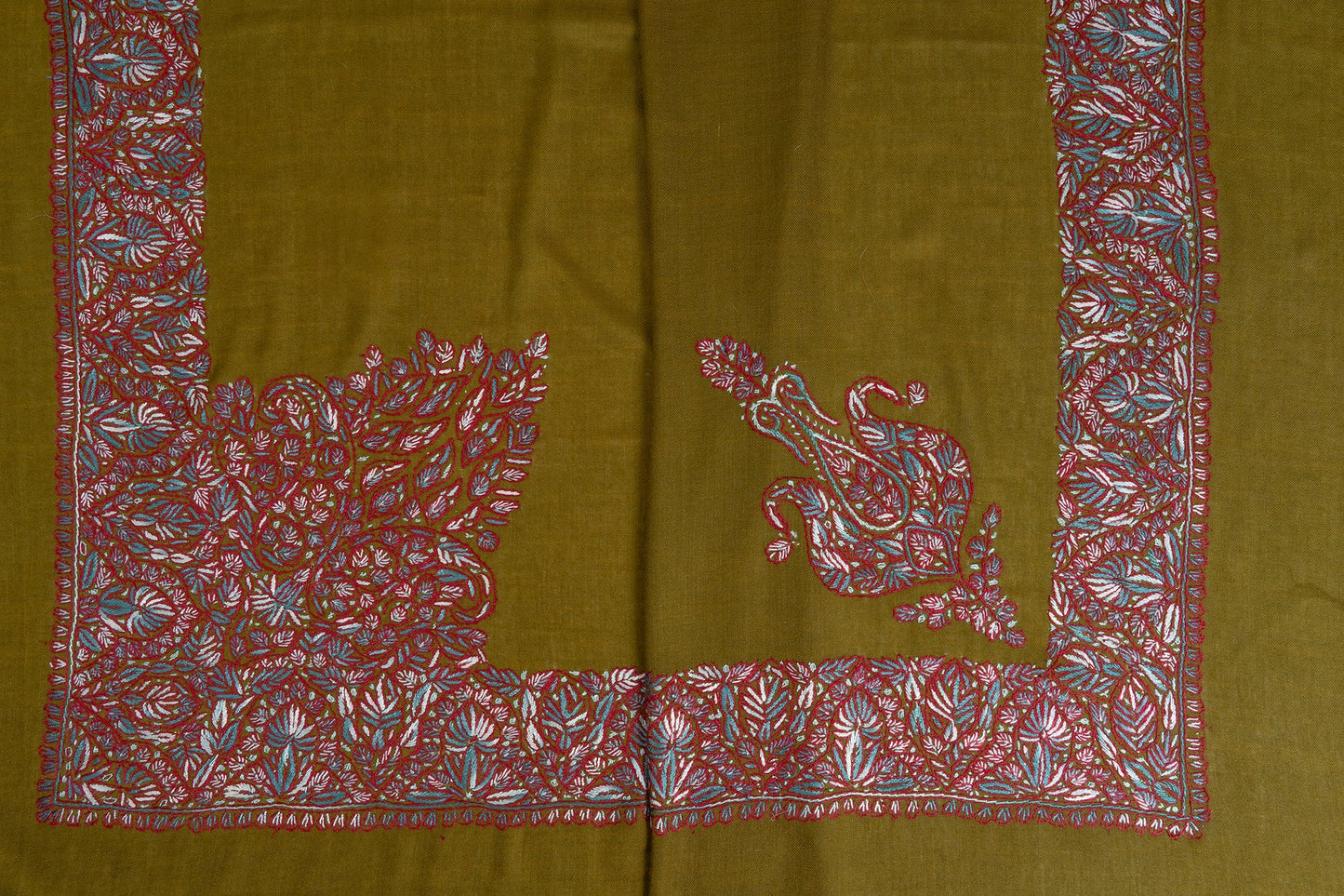 Olive Ember Rumal — Sozni Hand Embroidered