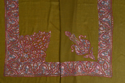 Olive Ember Rumal — Sozni Hand Embroidered