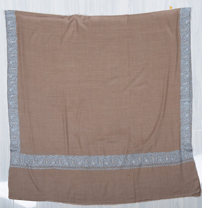 Mink Blue Whisper 2.5 Yards Sozni Hand Embroidered Shawl