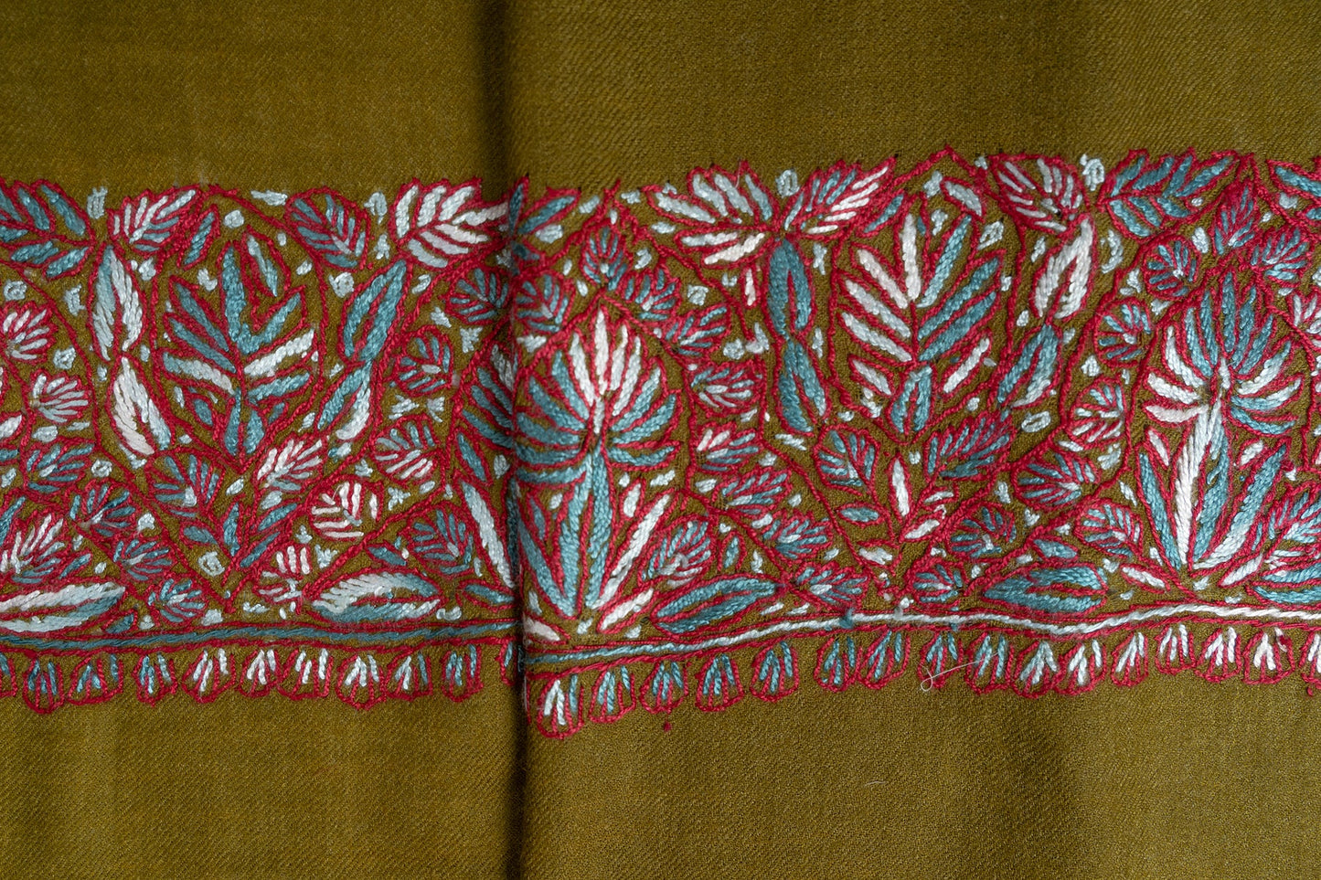 Olive Ember Rumal — Sozni Hand Embroidered
