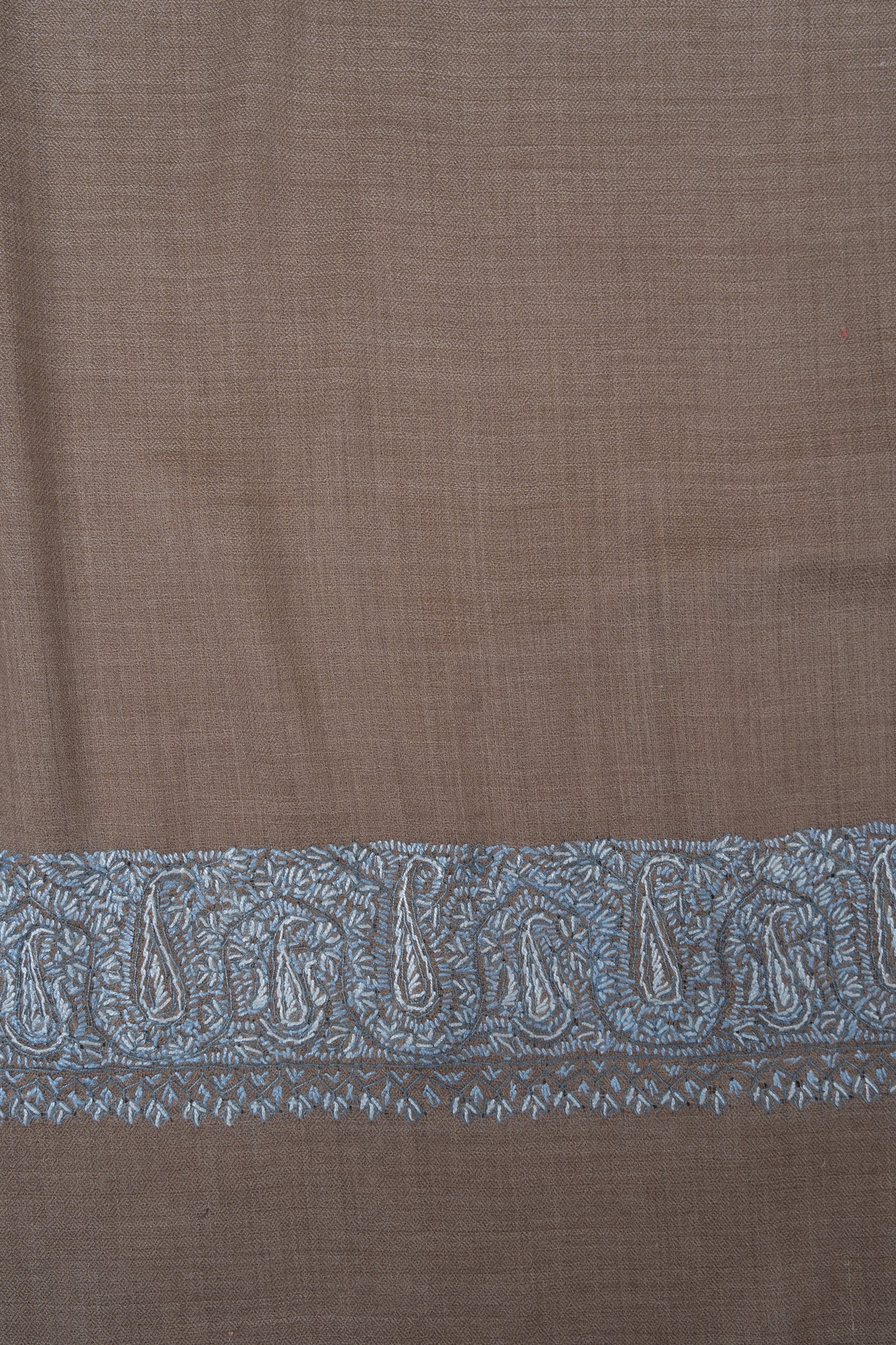 Mink Blue Whisper 2.5 Yards Sozni Hand Embroidered Shawl