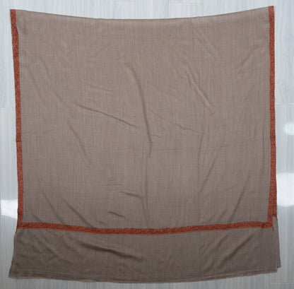 Desert Sand 2.5 Yards Sozni Hand Embroidered Shawl