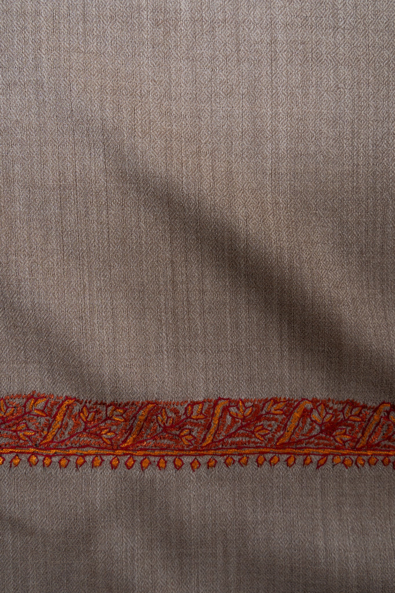 Desert Sand 2.5 Yards Sozni Hand Embroidered Shawl