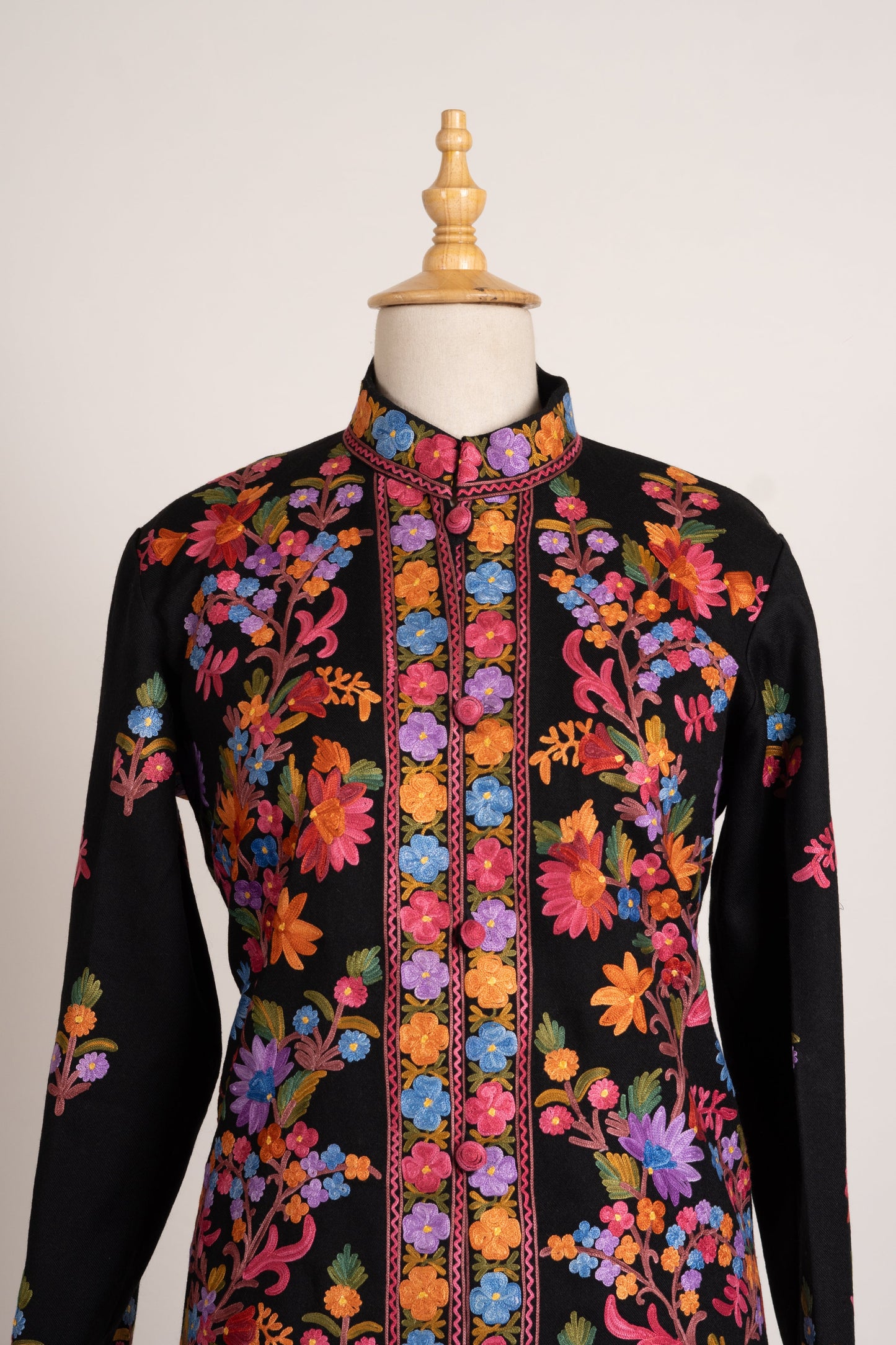Floral Elegance: Long Aari Embroidered Jacket