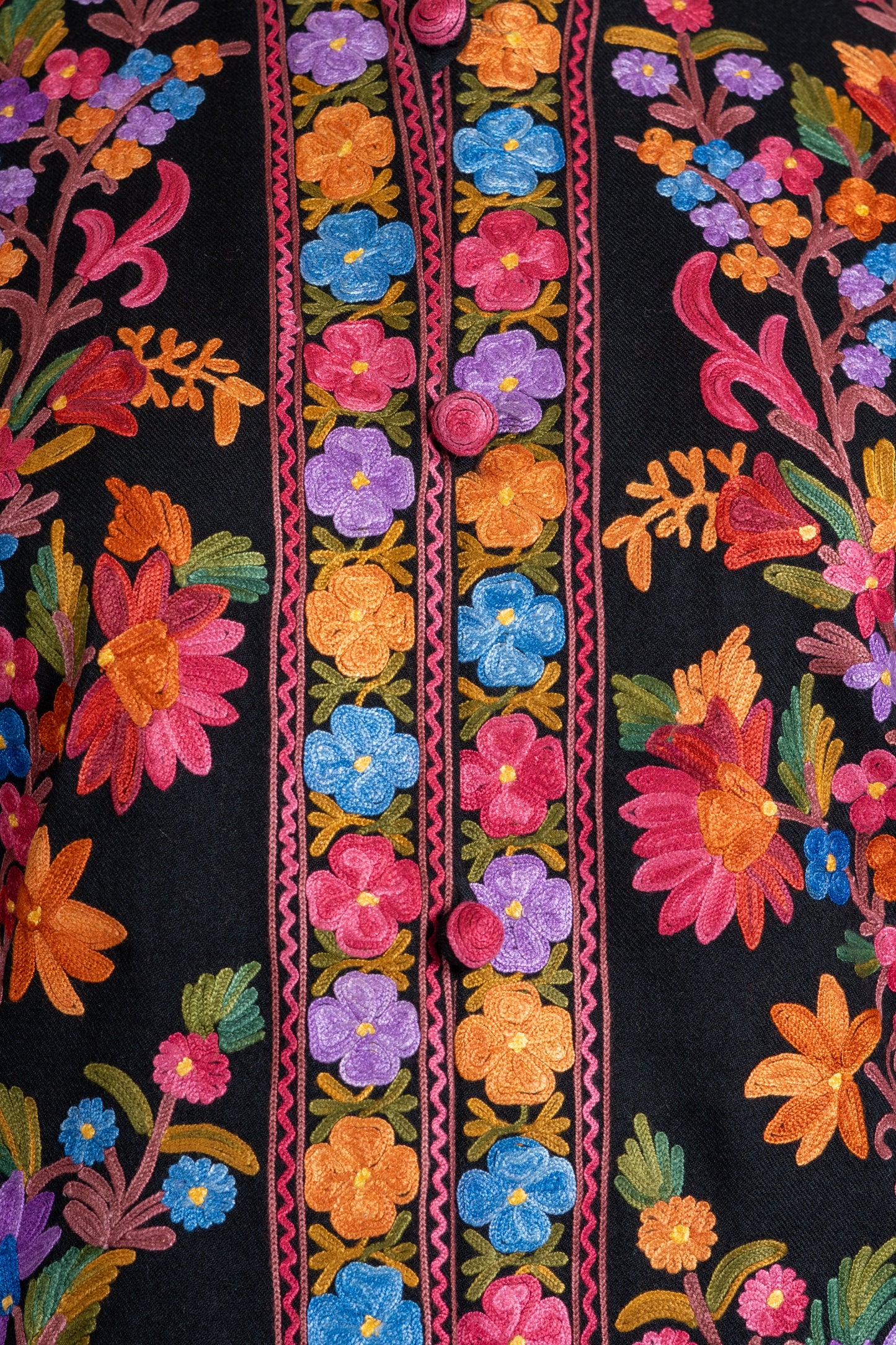 Floral Elegance: Long Aari Embroidered Jacket