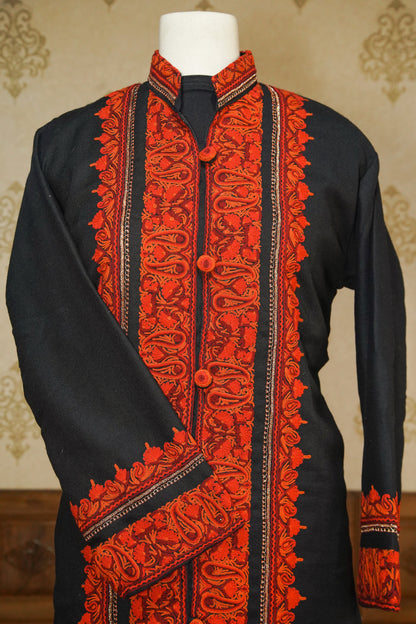 Roshanara Rouge: Kashmiri Hand-Aari Grandeur