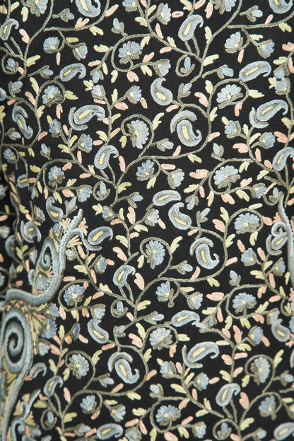 Siyah Gulzar: Kashmiri Hand-Aari Tapestry Jacket
