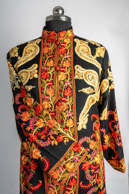 Shamsheer Aari Hand Embroidered Long Jacket