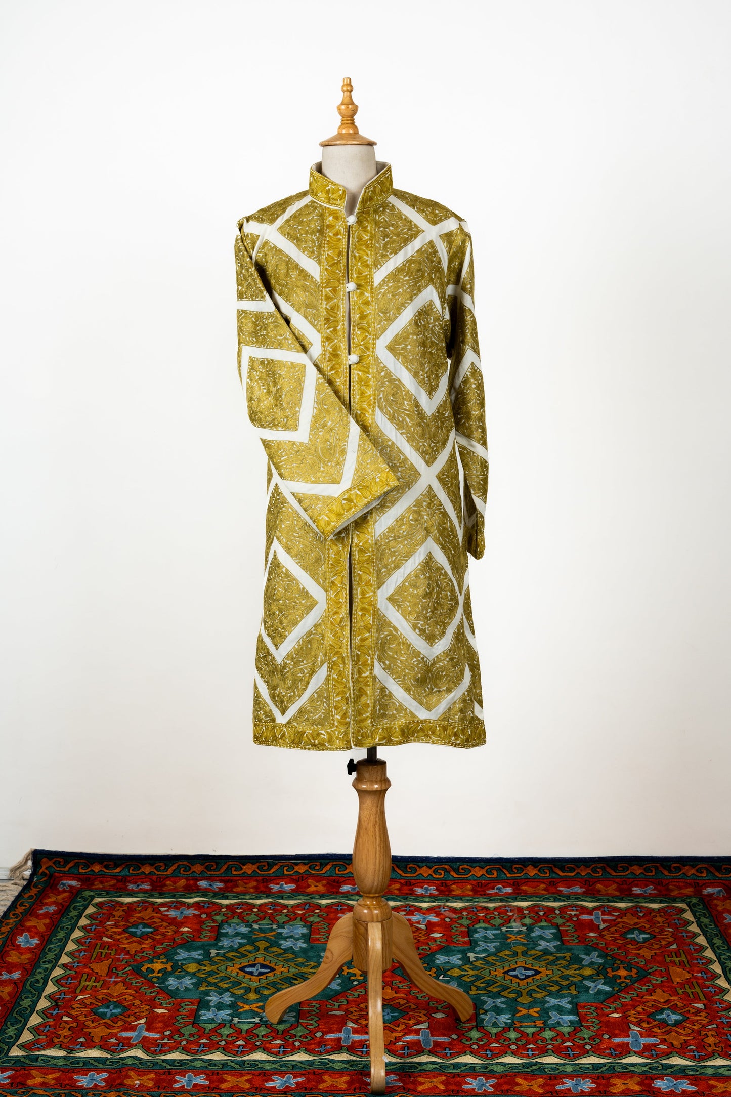 Zard Bahaar Long Jacket – Embroidered in Pure Wool