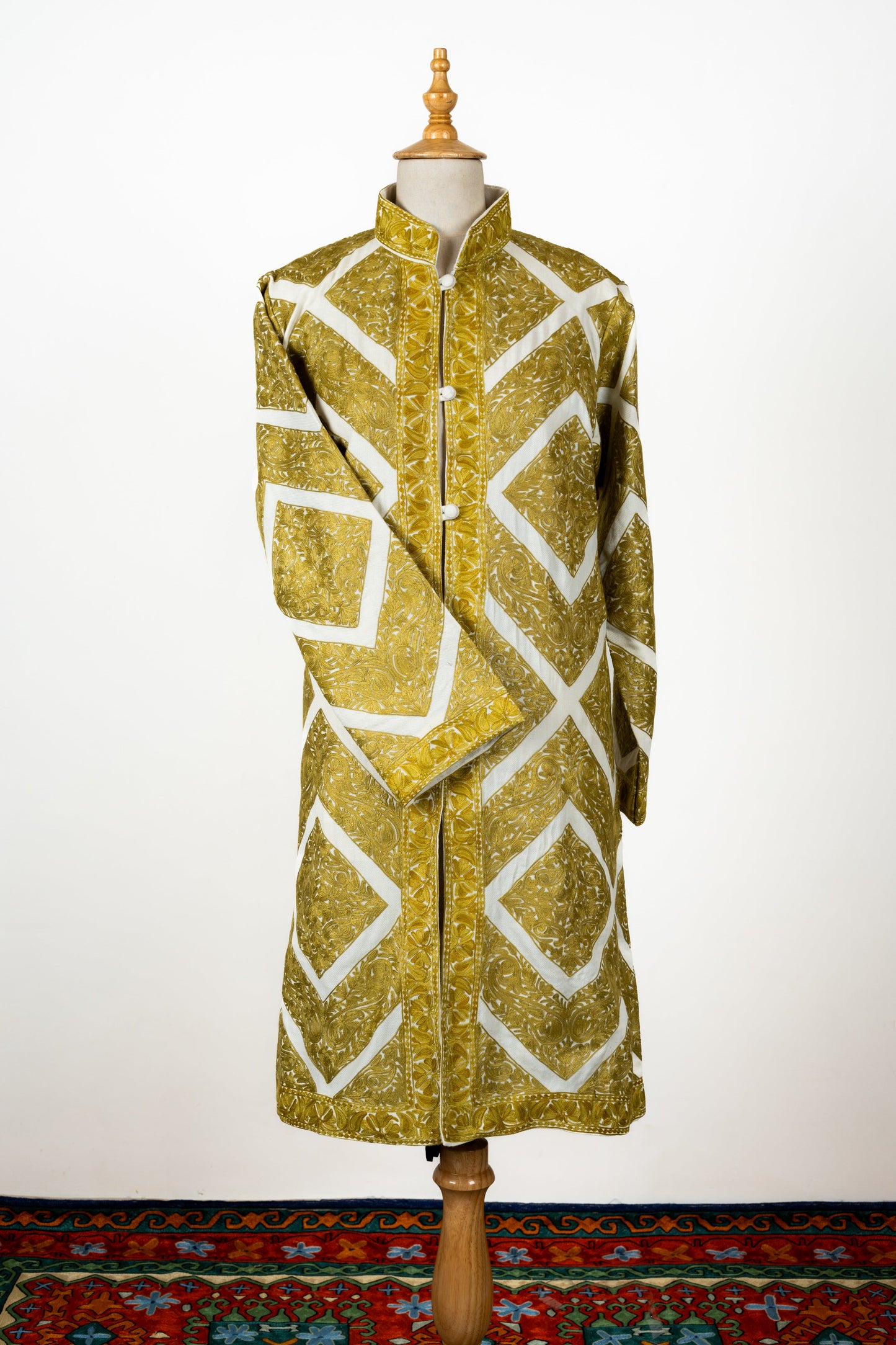 Zard Bahaar Long Jacket – Embroidered in Pure Wool