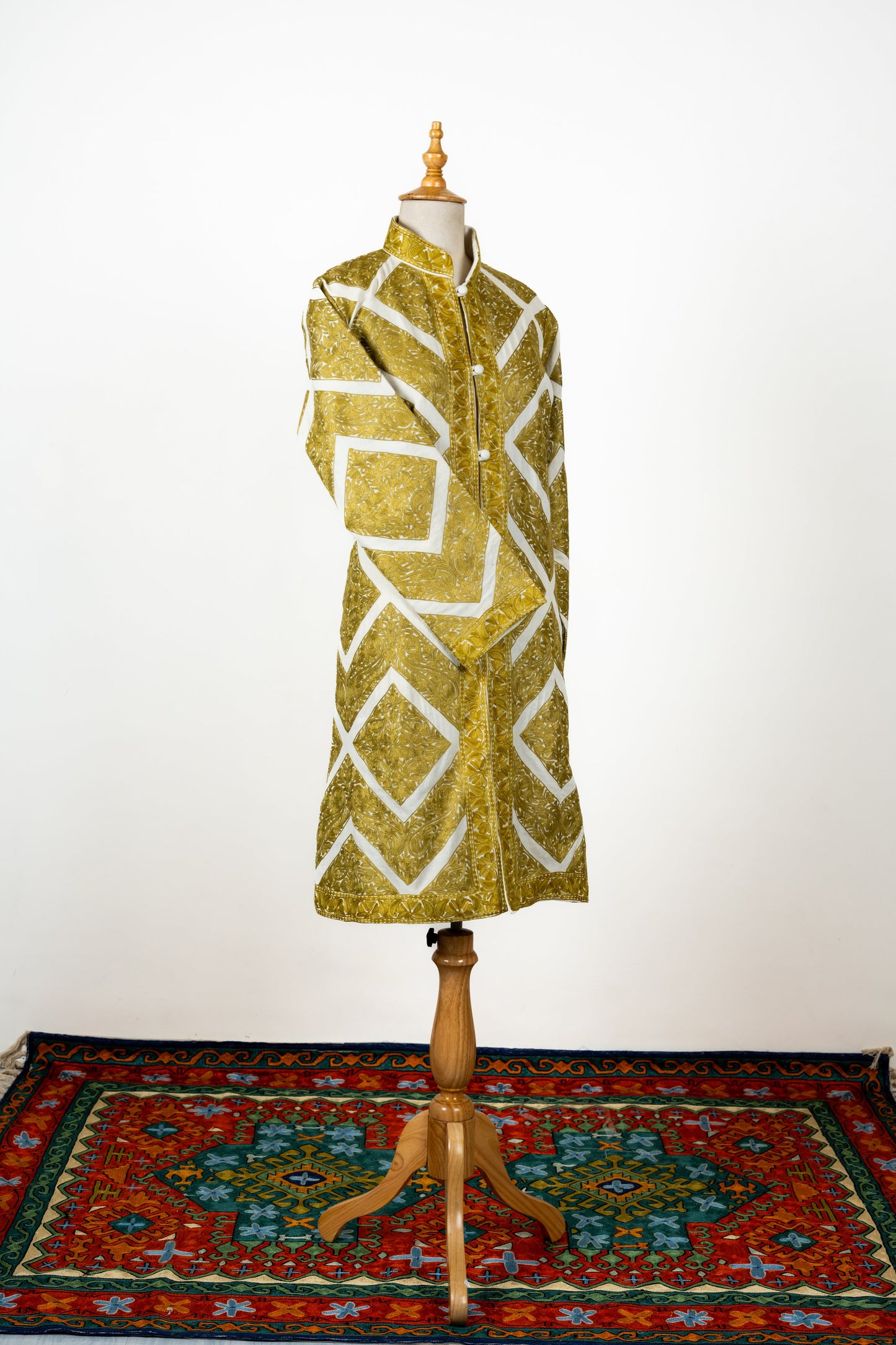 Zard Bahaar Long Jacket – Embroidered in Pure Wool