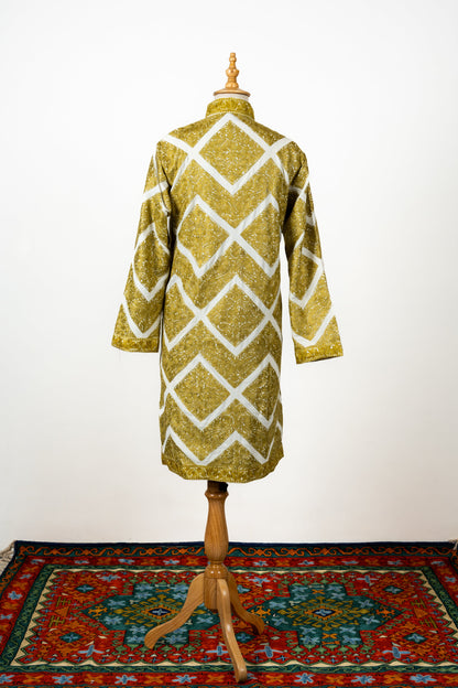 Zard Bahaar Long Jacket – Embroidered in Pure Wool