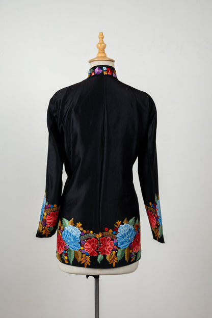 Phoolon Ki Raat Short Jacket – Pure Raw Silk Hand Embroidered Bloom