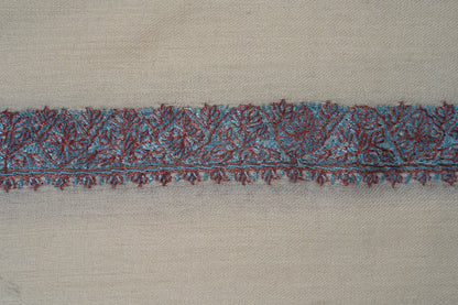 Ivory Coral Rumal — Sozni Hand Embroidered