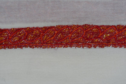 Ivory Flame Rumal — Sozni Hand Embroidered