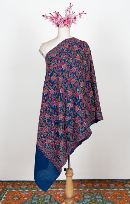 Papier-Mâché Gul Hand Embroidered Merino Scarf