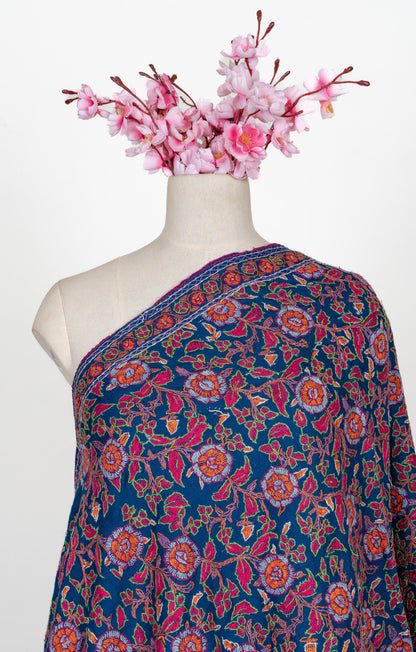 Papier-Mâché Gul Hand Embroidered Merino Scarf