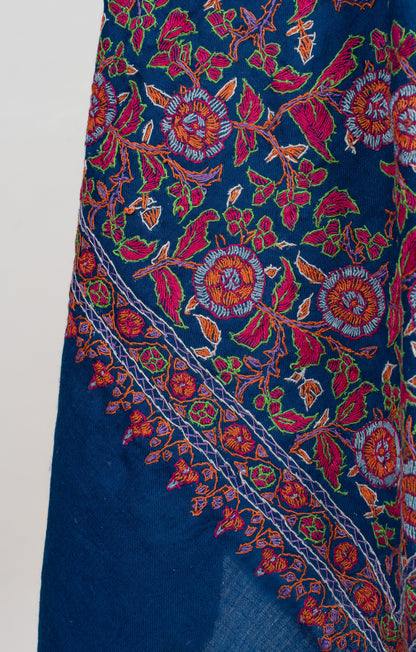 Papier-Mâché Gul Hand Embroidered Merino Scarf