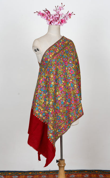Papier-Mâché Rang Gul Sozni Merino Scarf