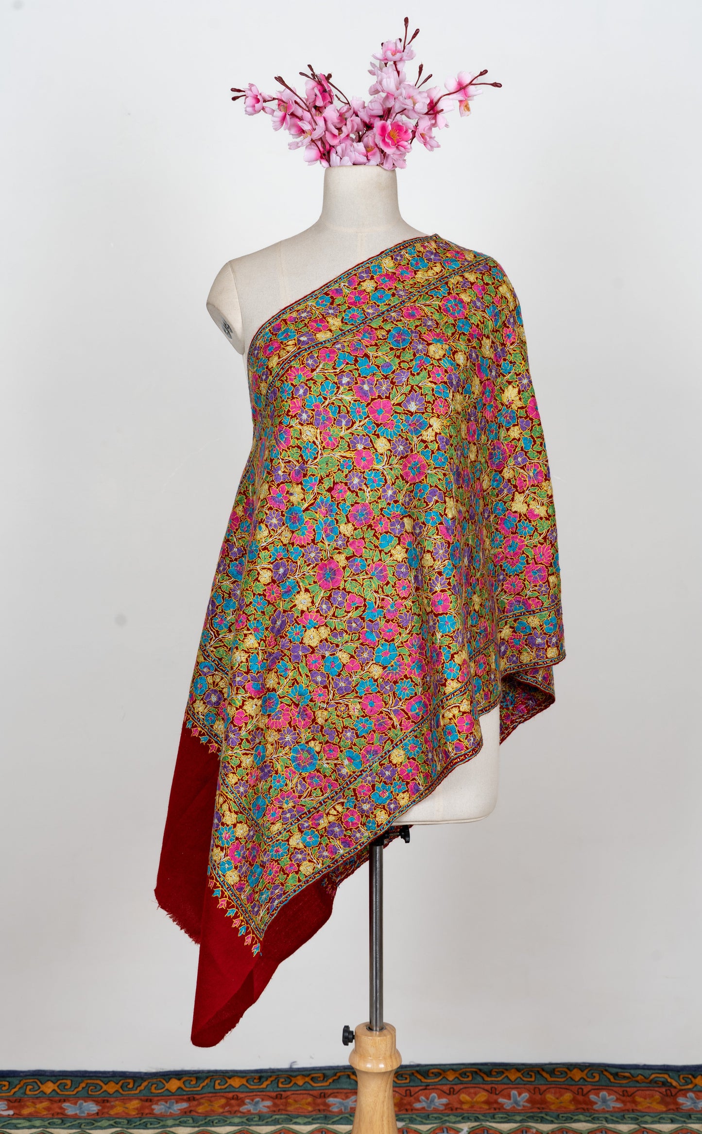 Papier-Mâché Rang Gul Sozni Merino Scarf