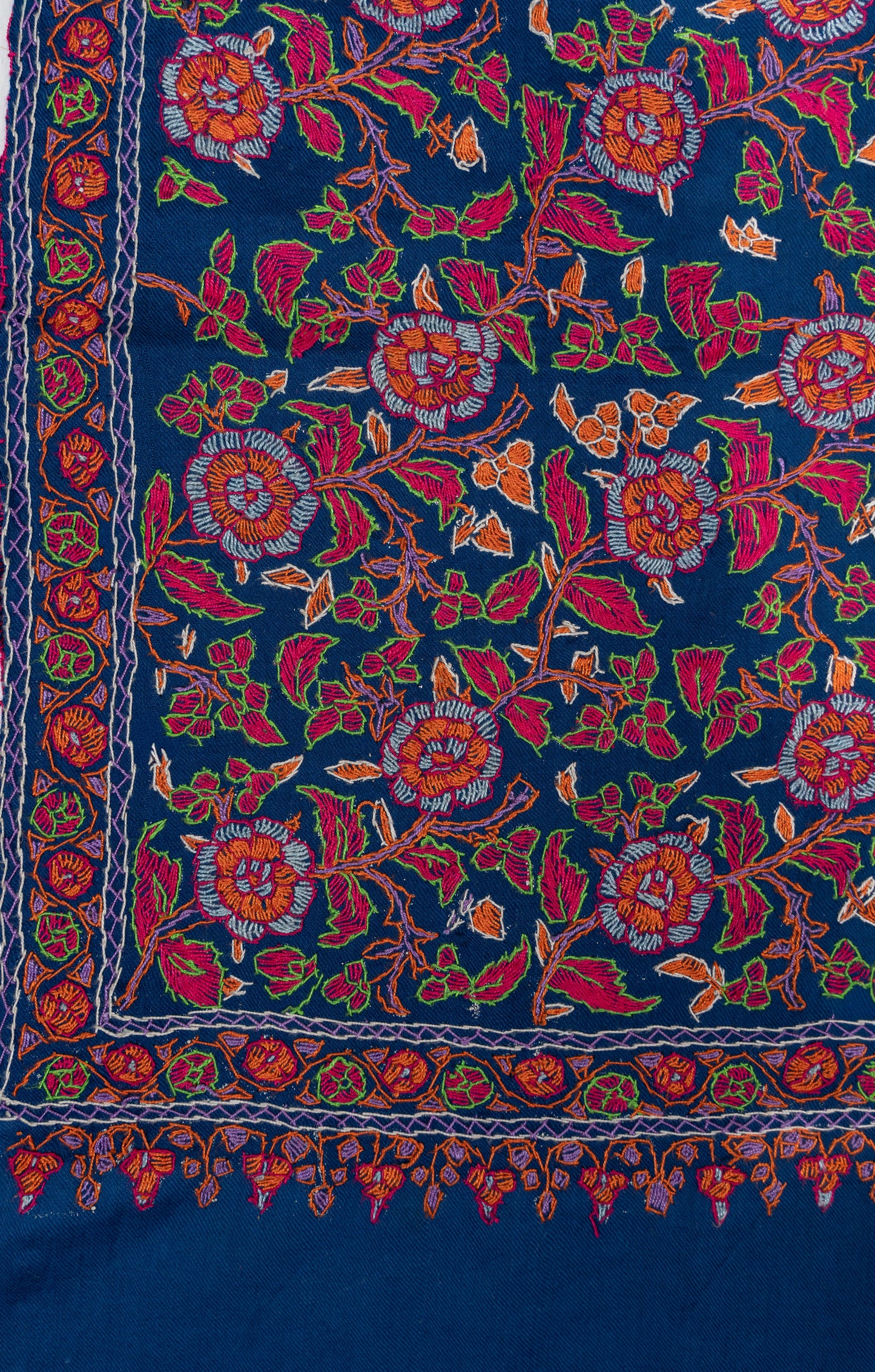Papier-Mâché Gul Hand Embroidered Merino Scarf