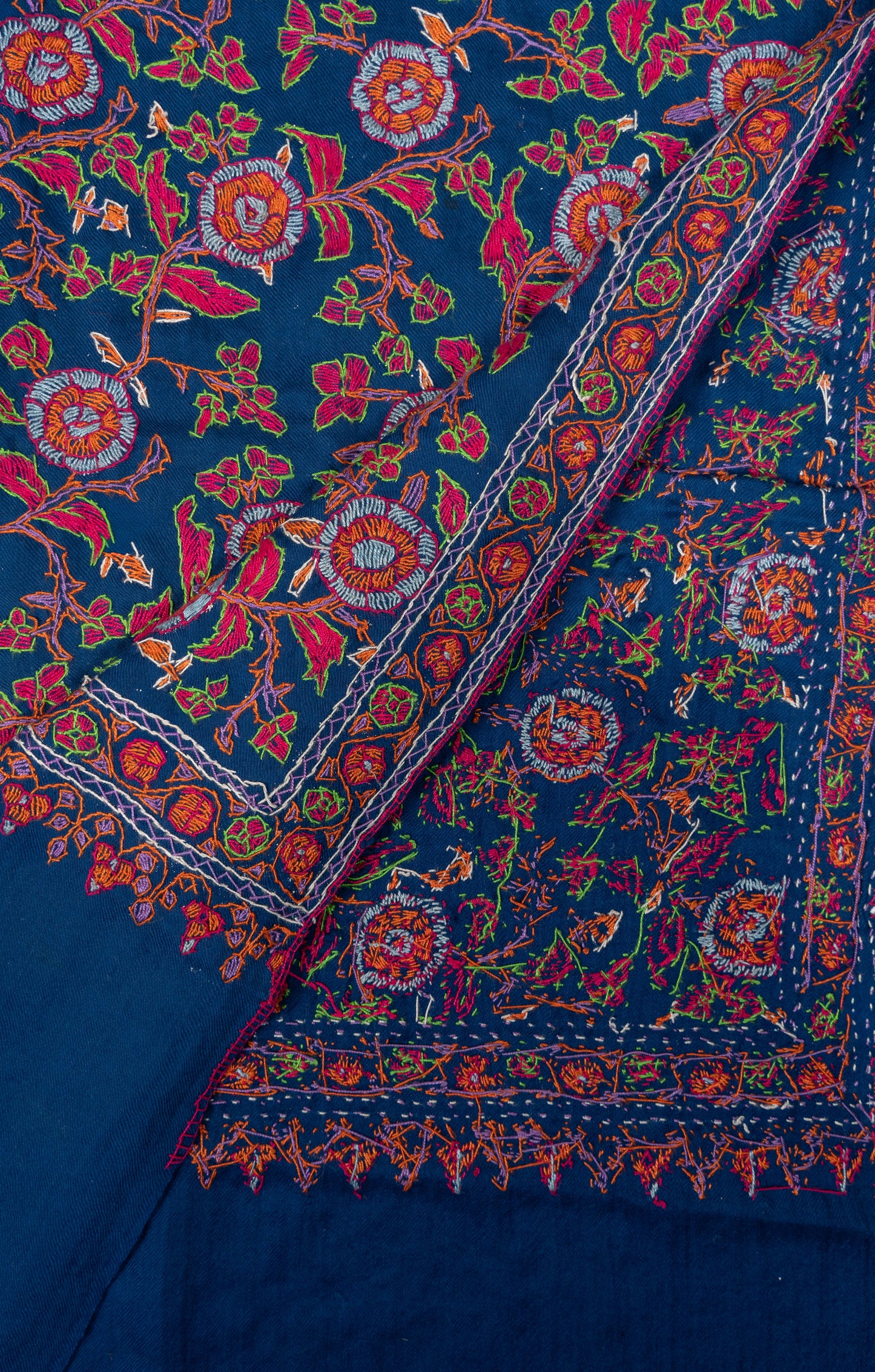 Papier-Mâché Gul Hand Embroidered Merino Scarf