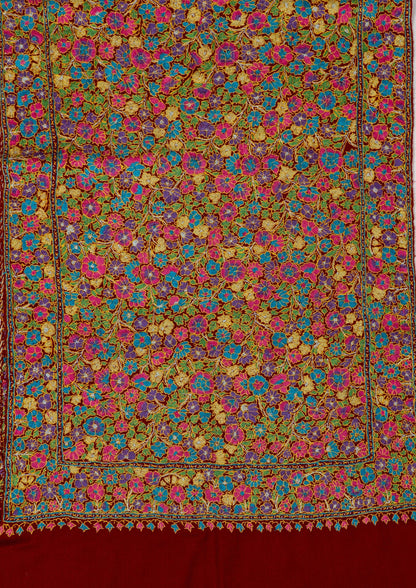 Papier-Mâché Rang Gul Sozni Merino Scarf