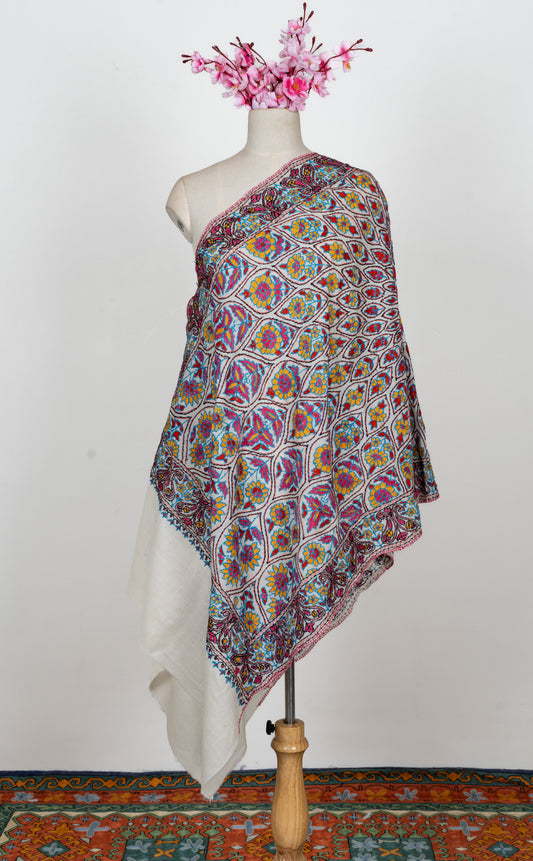 Papier-Mâché Noor Gul Sozni Merino Scarf