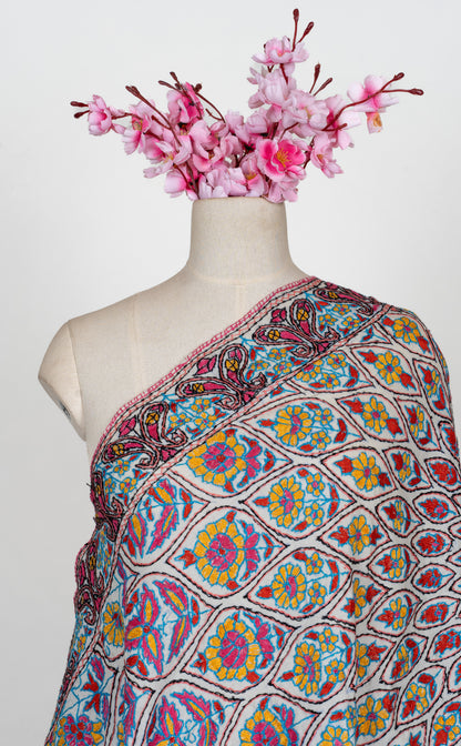Papier-Mâché Noor Gul Sozni Merino Scarf