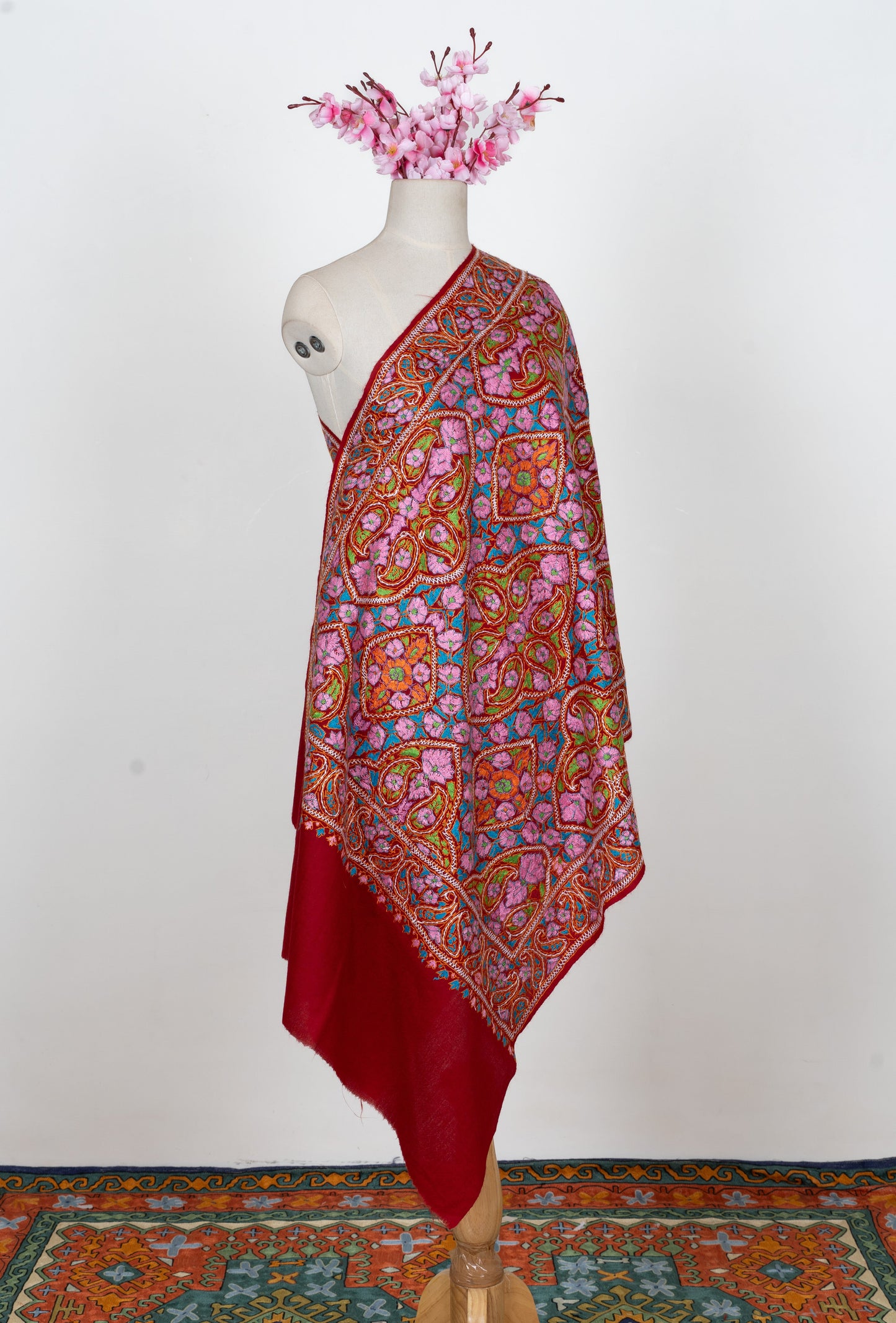 Papier-Mâché Mehr Gul Sozni Merino Scarf