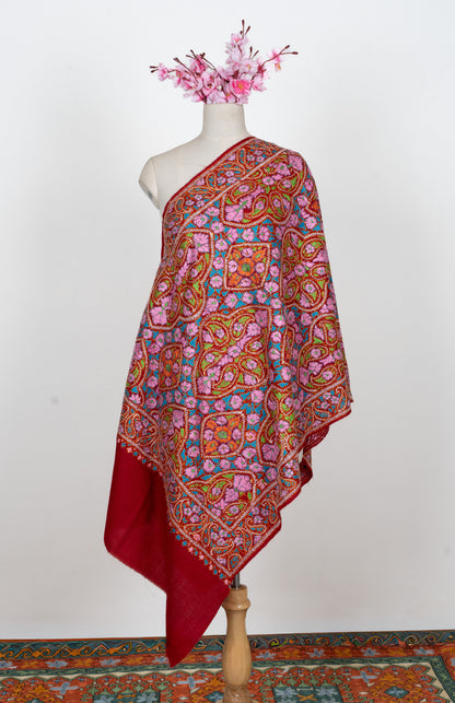 Papier-Mâché Mehr Gul Sozni Merino Scarf