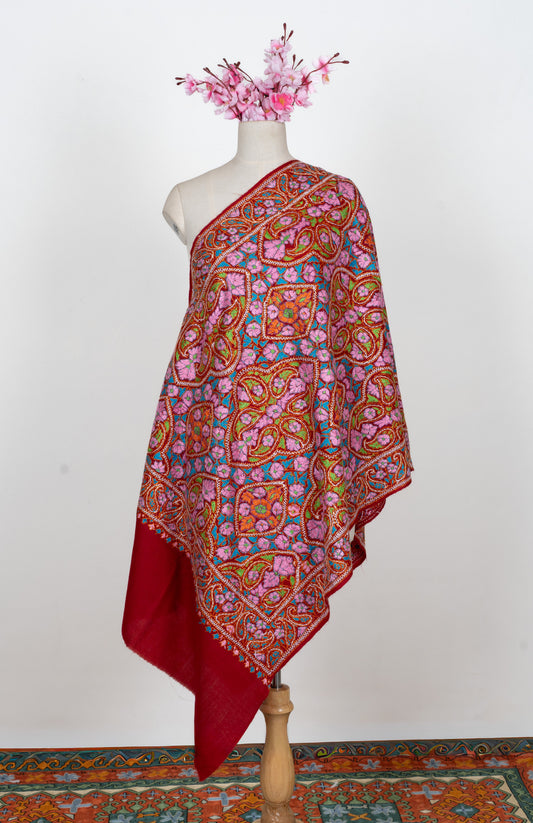 Papier-Mâché Mehr Gul Sozni Merino Scarf
