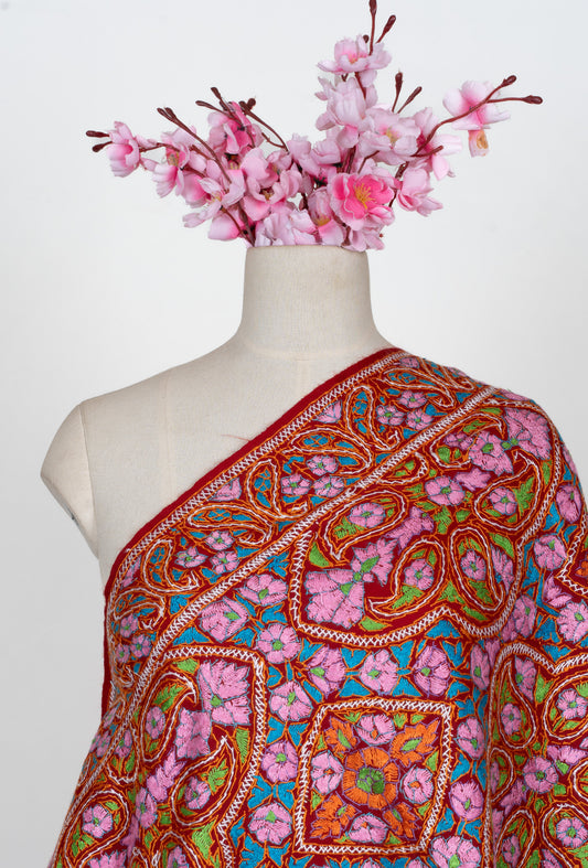 Papier-Mâché Mehr Gul Sozni Merino Scarf