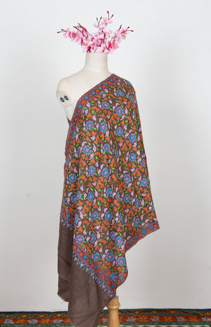 Papier-Mâché Zameen Gul Sozni Merino Scarf
