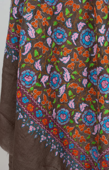 Papier-Mâché Zameen Gul Sozni Merino Scarf