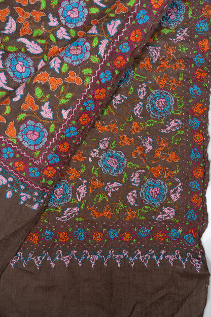 Papier-Mâché Zameen Gul Sozni Merino Scarf