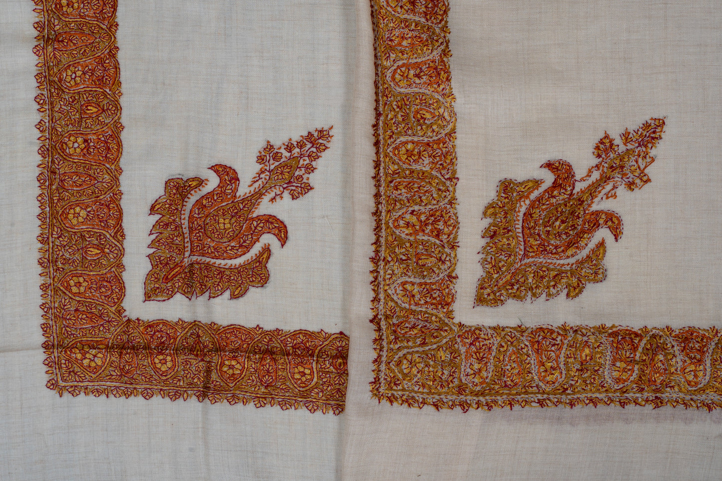 Nur-e-Sahar Hand-Embroidered Cashmere Men's Rumal