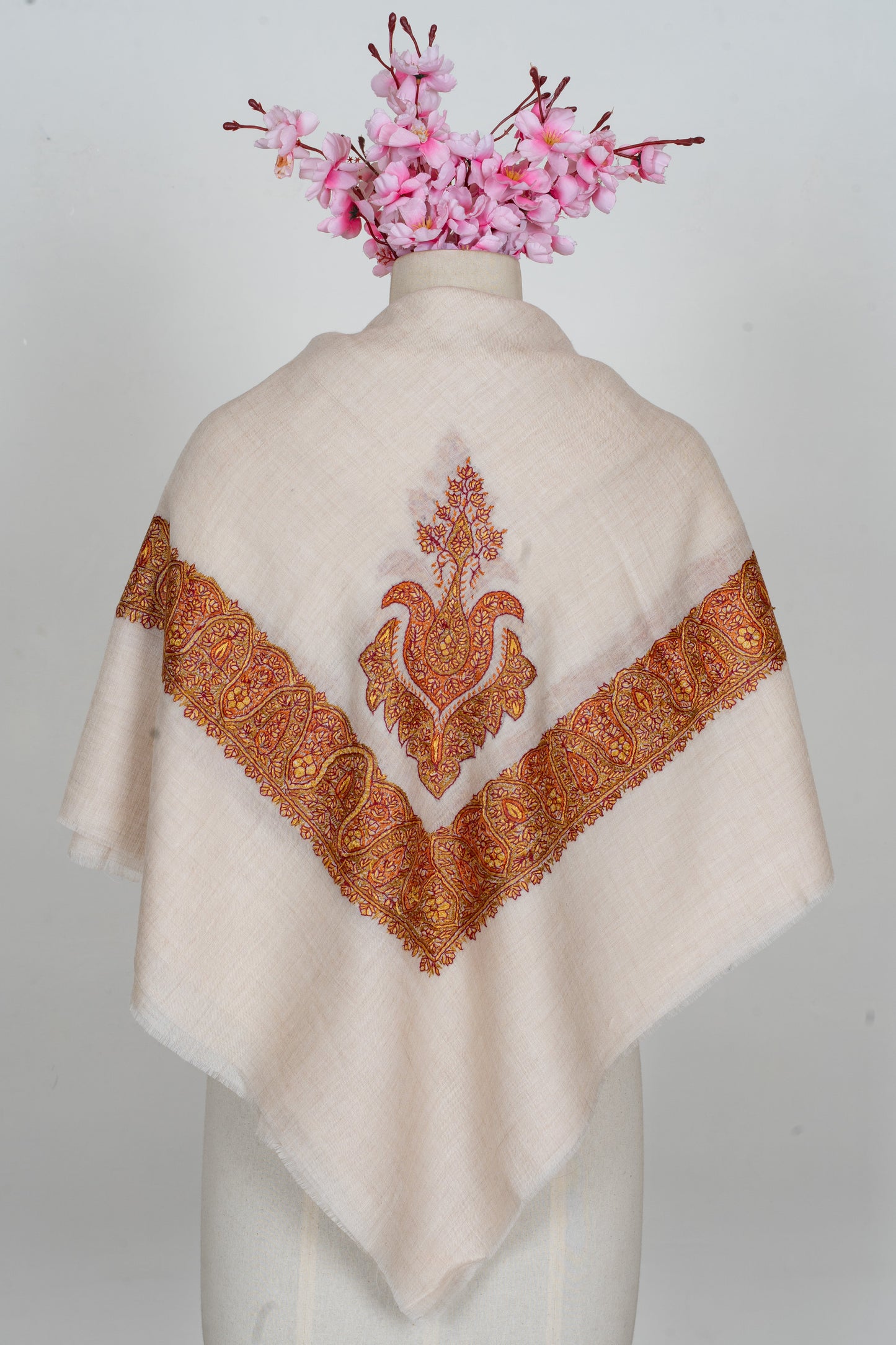 Nur-e-Sahar Hand-Embroidered Cashmere Men's Rumal