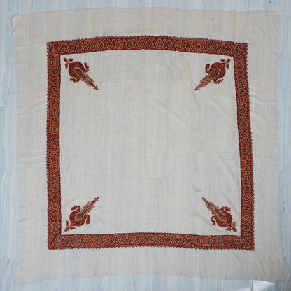 Mehr-e-Zameen Hand-Embroidered Cashmere Men's Rumal