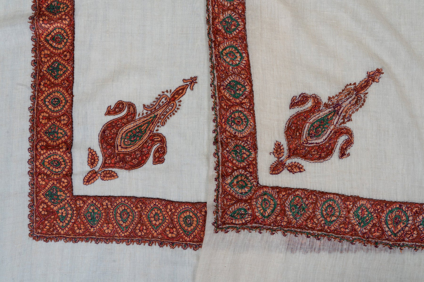 Mehr-e-Zameen Hand-Embroidered Cashmere Men's Rumal