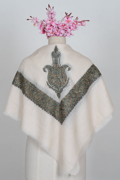 Sabr-e-Sabz Hand-Embroidered Cashmere Men's Rumal