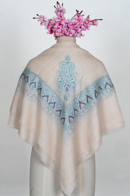 Neel-e-Sukoon Hand-Embroidered Cashmere Men's Rumal