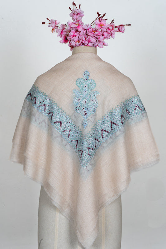 Neel-e-Sukoon Hand-Embroidered Cashmere Men's Rumal