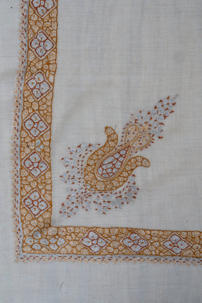Amber Veil Cashmere Rumal — Sozni Hand Embroidered