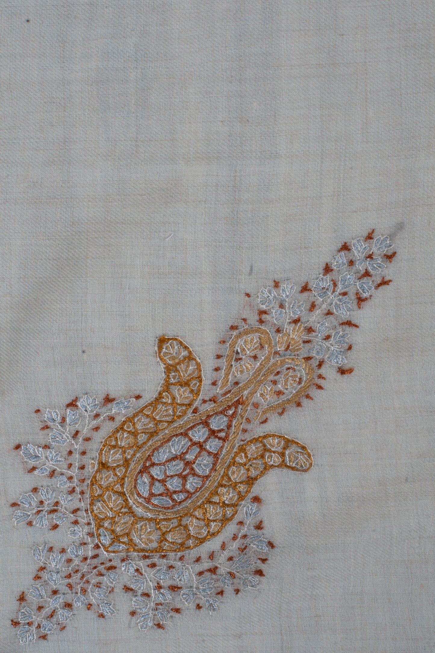 Amber Veil Cashmere Rumal — Sozni Hand Embroidered